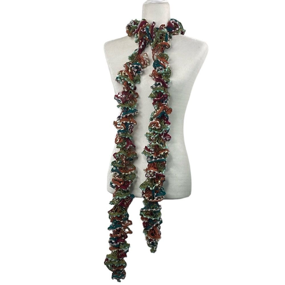 Scarf Multicolored Crochet lightweight - Picture 3 of 5